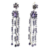 Micaela Purple Chunky Dangle Earrings for Glam Style